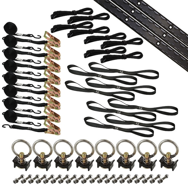 6' Tie Down Kit for 2 Motorcycles - Black